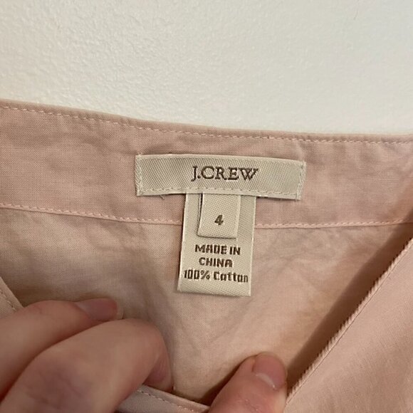 J. CREW Katie Colorblock Camisole Cream Beige Orange Cotton Babydoll Tank Blouse - Picture 5 of 16